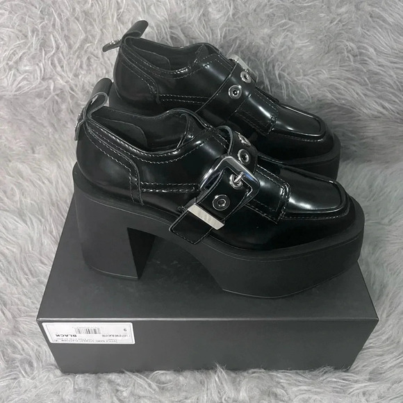 NIB LARROUDÉ Stewart Platform Oxford In Black Leather - Picture 4 of 13